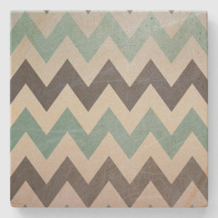 Chevron Pattern On Metal Texture by Shirley Taylor Stone Coaster