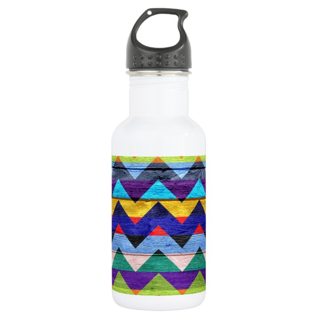 Chevron Pattern On Wood Texture #2 532 Ml Water Bottle (Front)