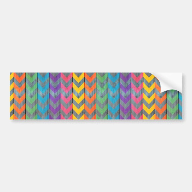 Chevron Pattern On Wood Texture by Shirley Taylor Bumper Sticker (Front)