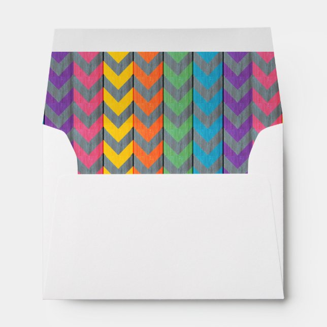 Chevron Pattern On Wood Texture by Shirley Taylor Envelopes (Back (Bottom))