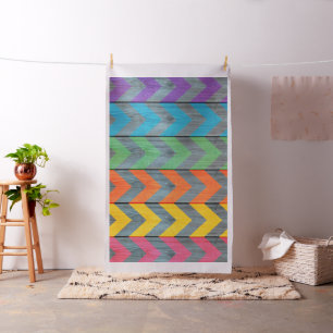 Chevron Pattern On Wood Texture by Shirley Taylor Fabric