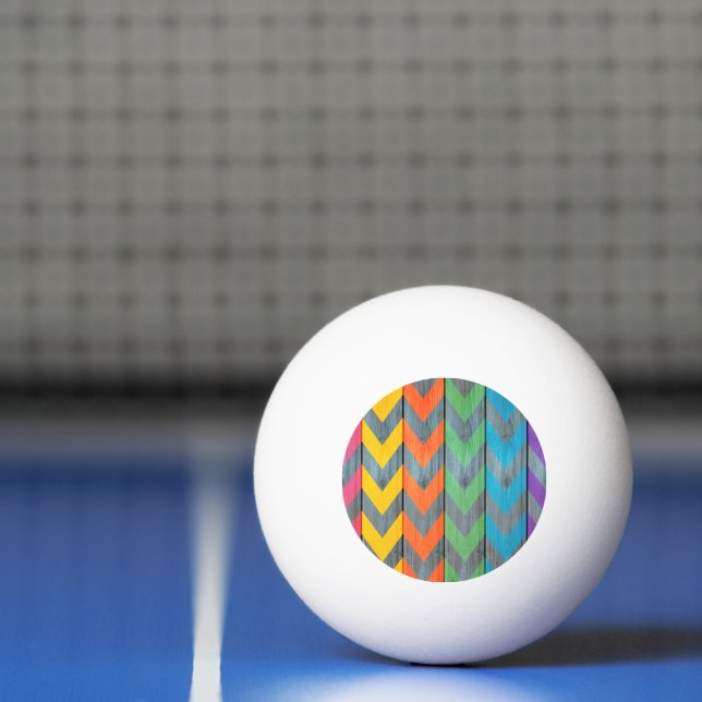 Chevron Pattern On Wood Texture by Shirley Taylor Ping Pong Ball (Net)