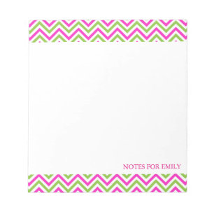 Chevron Pattern Personalised Memo Monogram Notepad