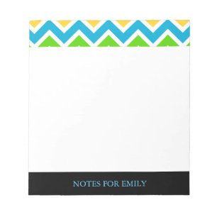 Chevron Pattern Personalised Memo Monogram Notepad