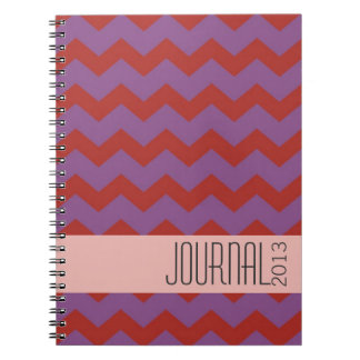 Chevron pattern red purple modern personal journal