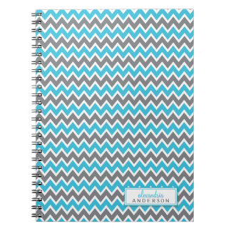 Chevron Pattern Trendy Notebook (aqua)