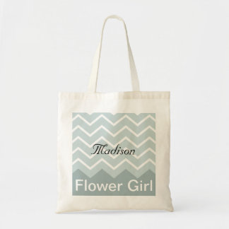 Chevron Personalised Wedding Party Tote (blue) Bag