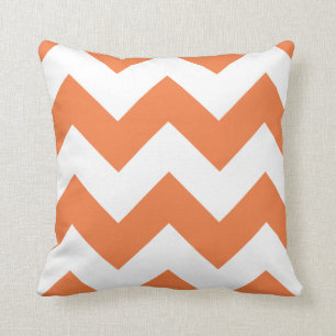 Chevron Pillow with Celosia Orange Zigzag
