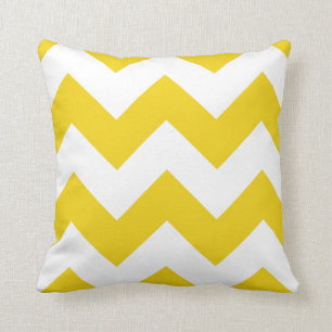 Chevron Pillow with Lemon Yellow Zigzag