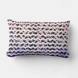 Chevron Pink and Black Dalmation Lumbar Cushion