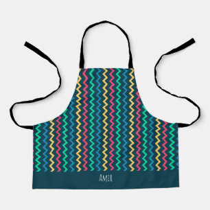 Chevron Pink Blue Minimal Pattern Apron