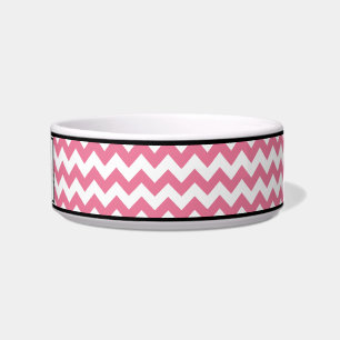 Chevron Pink Personalised Cat Bowl