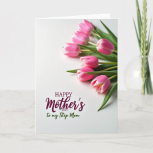 Chevron Pink Petals Thanks Card