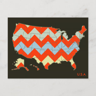 chevron postcard of the USA
