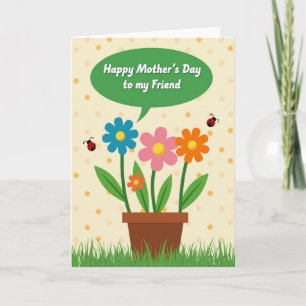 Chevron Potted Plants Happy Card