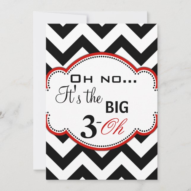 Chevron Print Dirty 30 Invites (Front)