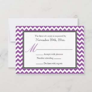Chevron Purple & White RSVP Reply Cards