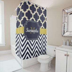 Chevron & Quatrefoil Shower Curtain