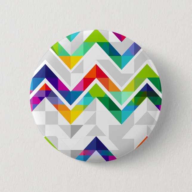 Chevron Rainbow 6 Cm Round Badge (Front)
