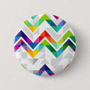 Chevron Rainbow 6 Cm Round Badge