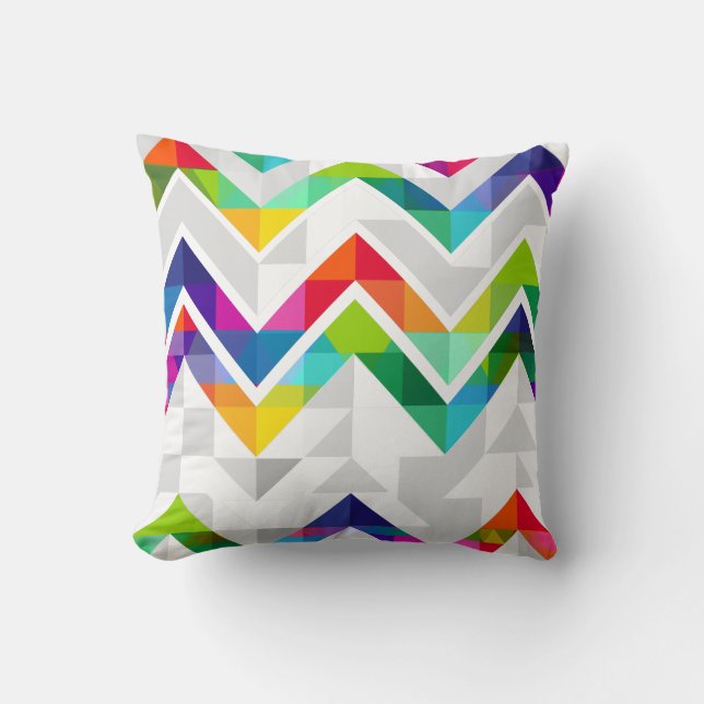 chevron rainbow pillow (Front)