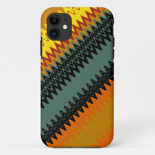 Chevron Retro Zigzag Stripes Art Design iPhone 11 Case
