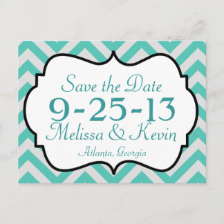 Chevron Save the Date Postcard