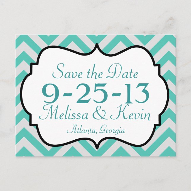 Chevron Save the Date Postcard (Front)