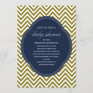 CHEVRON SHOWER BABY SHOWER INVITATIONS
