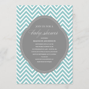 CHEVRON SHOWER   BABY SHOWER INVITATIONS
