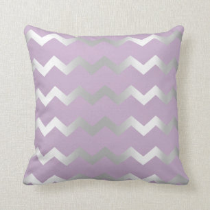 Chevron Silver Grey Grey Stripes Lines Lavender Cushion