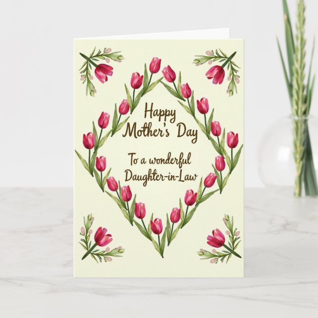 Chevron Spring Blossom Note Card (Front)