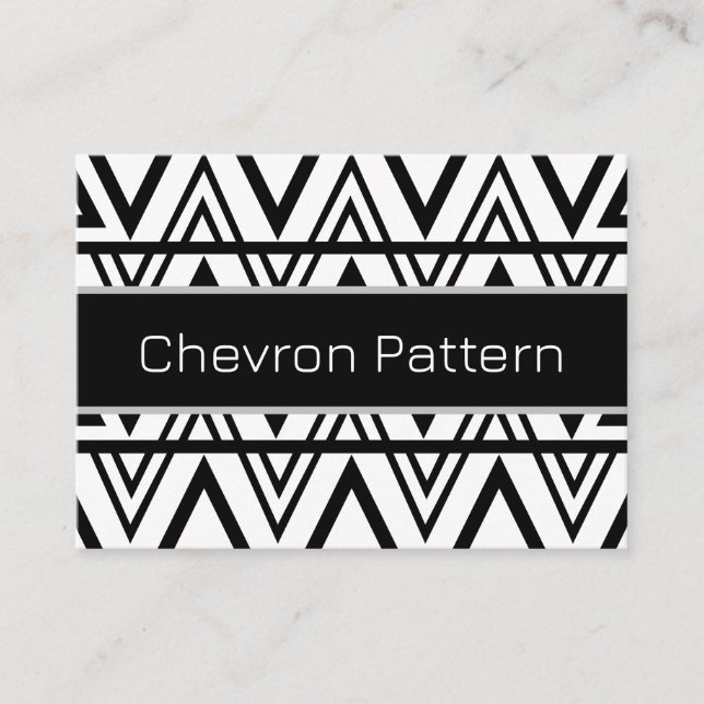 Chevron Stripe Black and White Chevron Stripe  Business Card (Front)