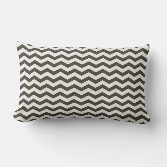 Chevron Stripe Black/White American MOJO Pillow (Front)