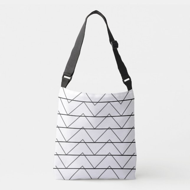 Chevron Stripe Geometric Pattern Crossbody Bag (Front)