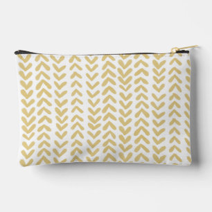 Chevron stripe pattern - ocher accessory pouch