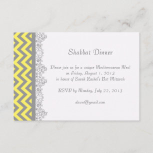 Chevron Stripe - yellow Invitation - insert