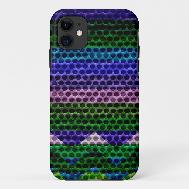 Chevron Stripes Modern Metal Hole Case-Mate iPhone Case (Back)