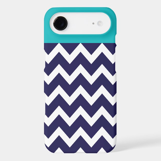 Chevron Stripes & Monogram | Navy Teal iPod Touch (5th Generation) Cover (Back)