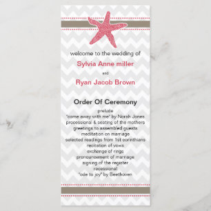 chevron stripes, starfish mod beach wedding design programme