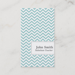 Chevron Stripes Substitute Teacher Business Card