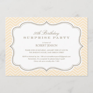 Chevron Stripes Surprise Party Invitations