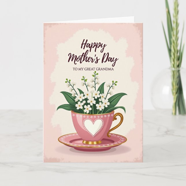 Chevron Tea Bouquet Love Card (Front)