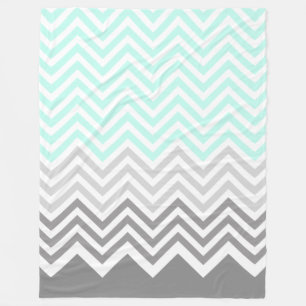 chevron teal grey blanket