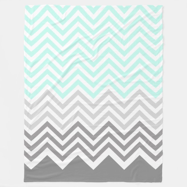 chevron teal grey blanket (Front)
