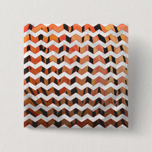 Chevron Tiger Hot orange and Black Print 15 Cm Square Badge
