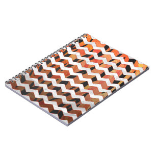 Chevron Tiger Hot orange and Black Print Notebook
