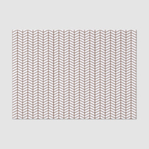 Chevron Tissue Paper - Brown on White