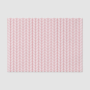 Chevron Tissue Paper - Dark Red on White