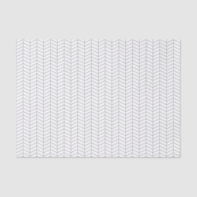 Chevron Tissue Paper - Grey on White (Front)